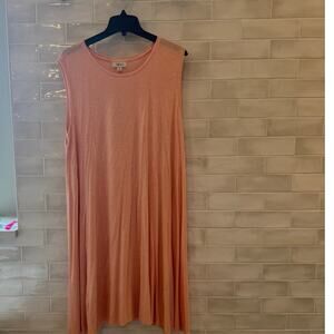 Style & Co 3X Coral Sleeveless Swing Dress Lightweight Rayon Spandex